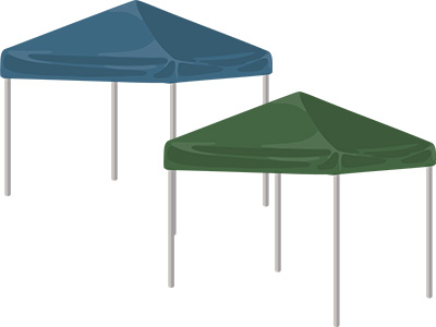 テント(緑・青)